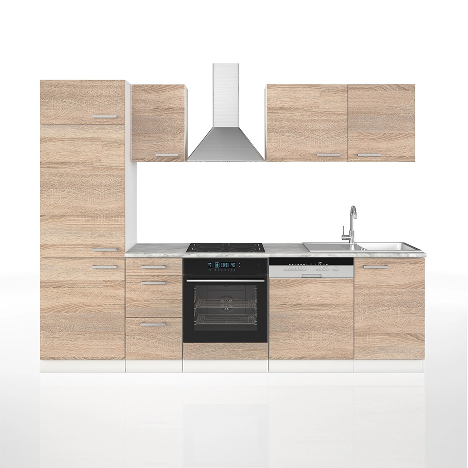 Vicco Optima Küchenzeile Sonoma 270 cm ohne ArbeitsplatteOptima günstig online kaufen