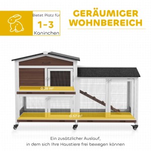 PawHut Hasenstall Tannenholz 157,4 x 53 x 99,5cm