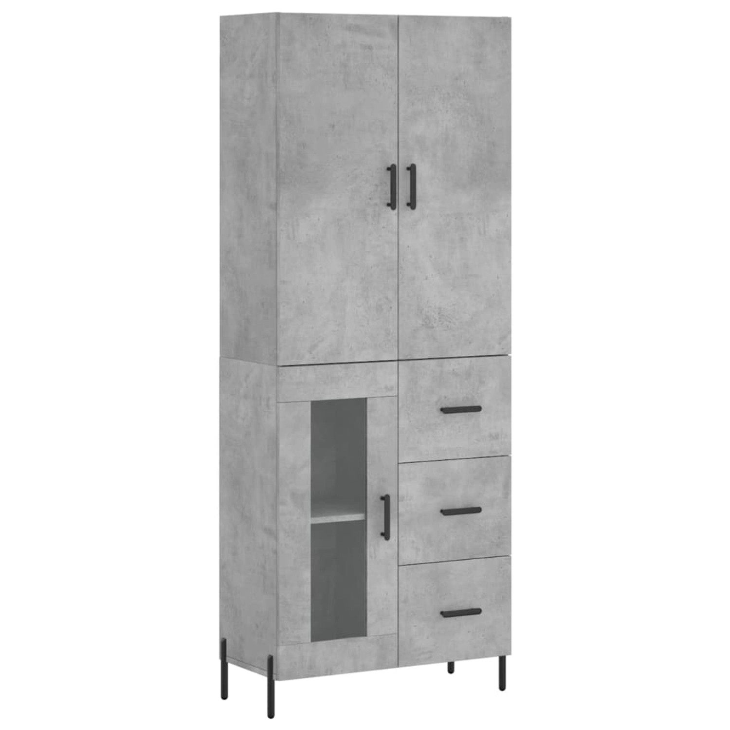 vidaXL Highboard Betongrau 69,5x34x180 cm Holzwerkstoff 3195967 günstig online kaufen