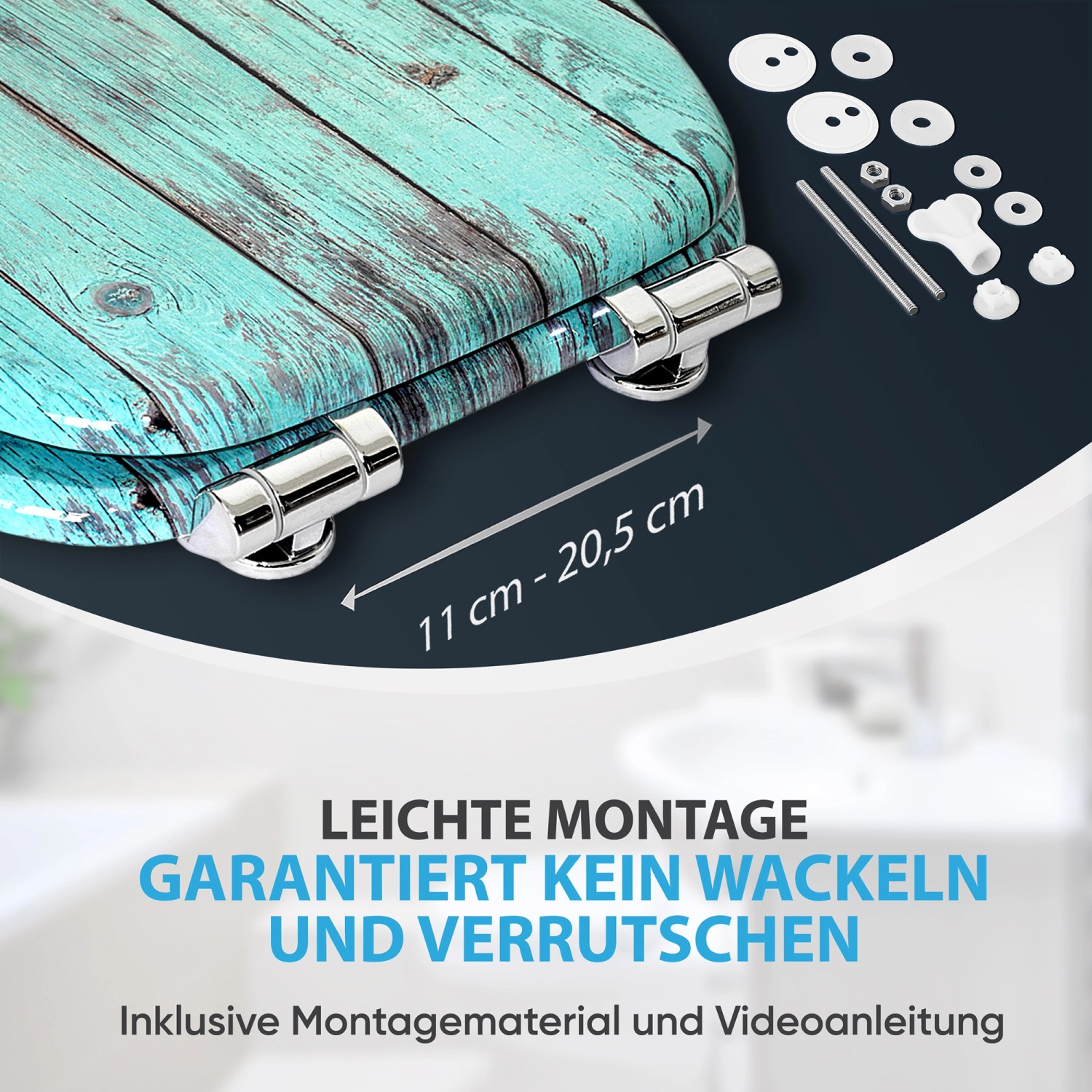 Sanilo WC-Sitz Lumber mit Absenkautomatik, Holzoptik, inkl. Montagematerial.