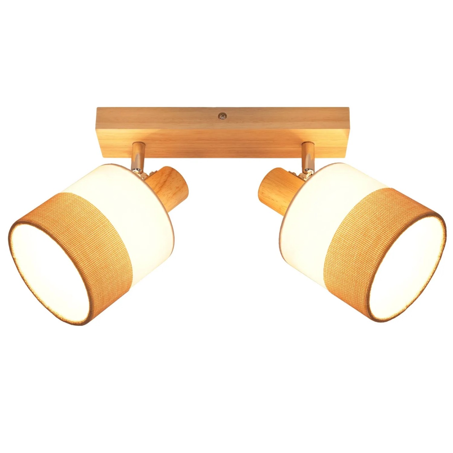 ZMH LED Deckenstrahler 2-flammig mit Holzoptik Schwenkbar E14 max. 25 W ohne Leuchtmittel