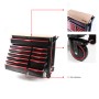 Mephisto Pro-Line Werkzeugwagen mit 12 Schubladen, schwarz/rot, mit Holzplatte und Rollen.