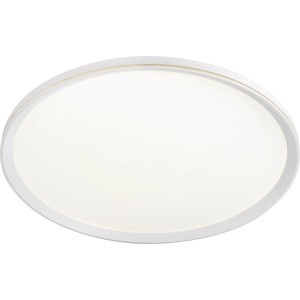 Runde LED-Deckenleuchte mit Lichtleiste, 24W, neutralweißes Licht, weiße Umrandung.