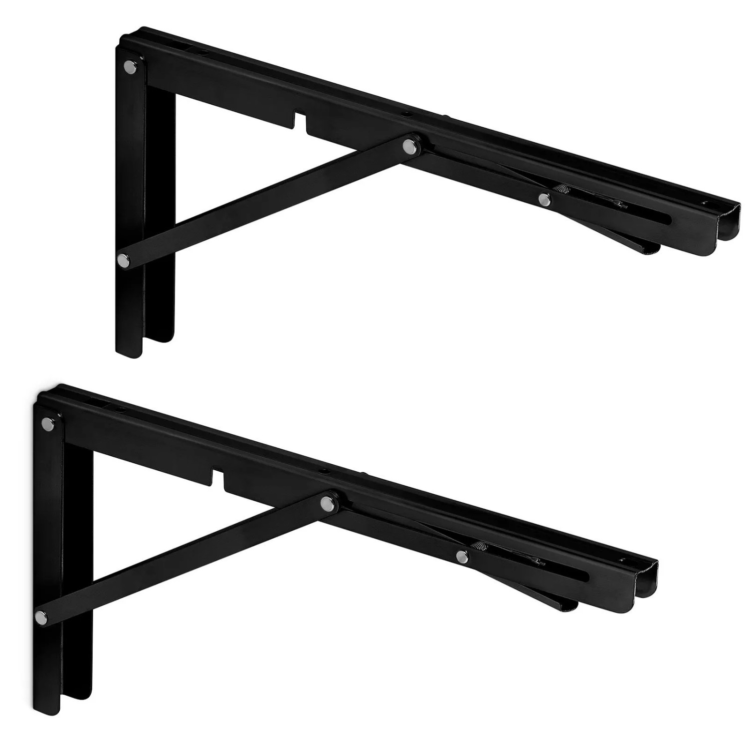SOTECH 1 Paar Schwerlast Klappkonsolen 350 x 175 mm Schwarz Tragkraft Bis 150 kg