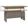 Verstellbarer Gartentisch aus grauem Rattan und Akazienholz, Teil des vidaXL 3-tlg. Lounge-Sets.