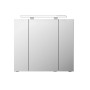 Pelipal Spiegelschrank Serie 4010, Graphit, 80 cm breit, mit drei Spiegeltüren und Aufsatzleuchte.