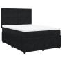 Schwarzes vidaXL Boxspringbett (160x200 cm) mit Matratze und Samtbezug.