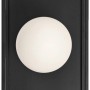 Moderne Ledvance Bad-Wandleuchte Decor Square, 3-flammig, schwarz mit weißen Glaskugeln.