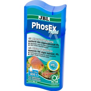 JBL PhosEx Rapid 100ml: Wasserklärer zur Phosphatentfernung im Aquarium, beugt Algen vor.