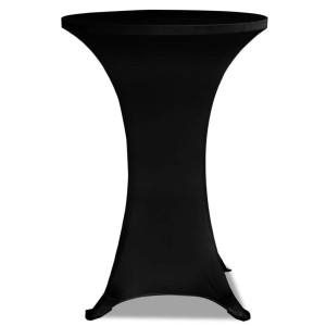 Schwarze vidaXL Stretchhusse für Stehtisch (Ø80 cm), 2er-Set, ideal für Partys und Empfänge.