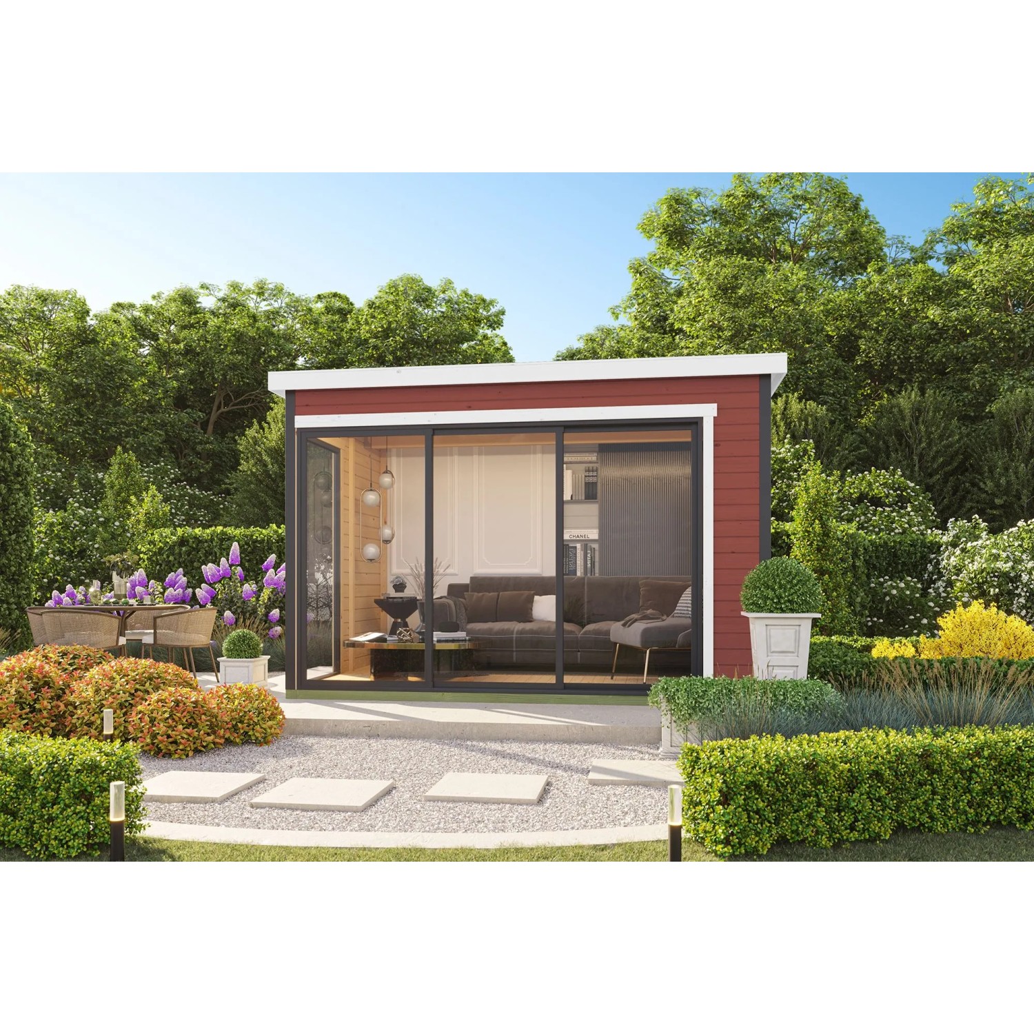 Lasita Gartenhaus Austin 5 Schwedenrot 360 cm x 240 cm