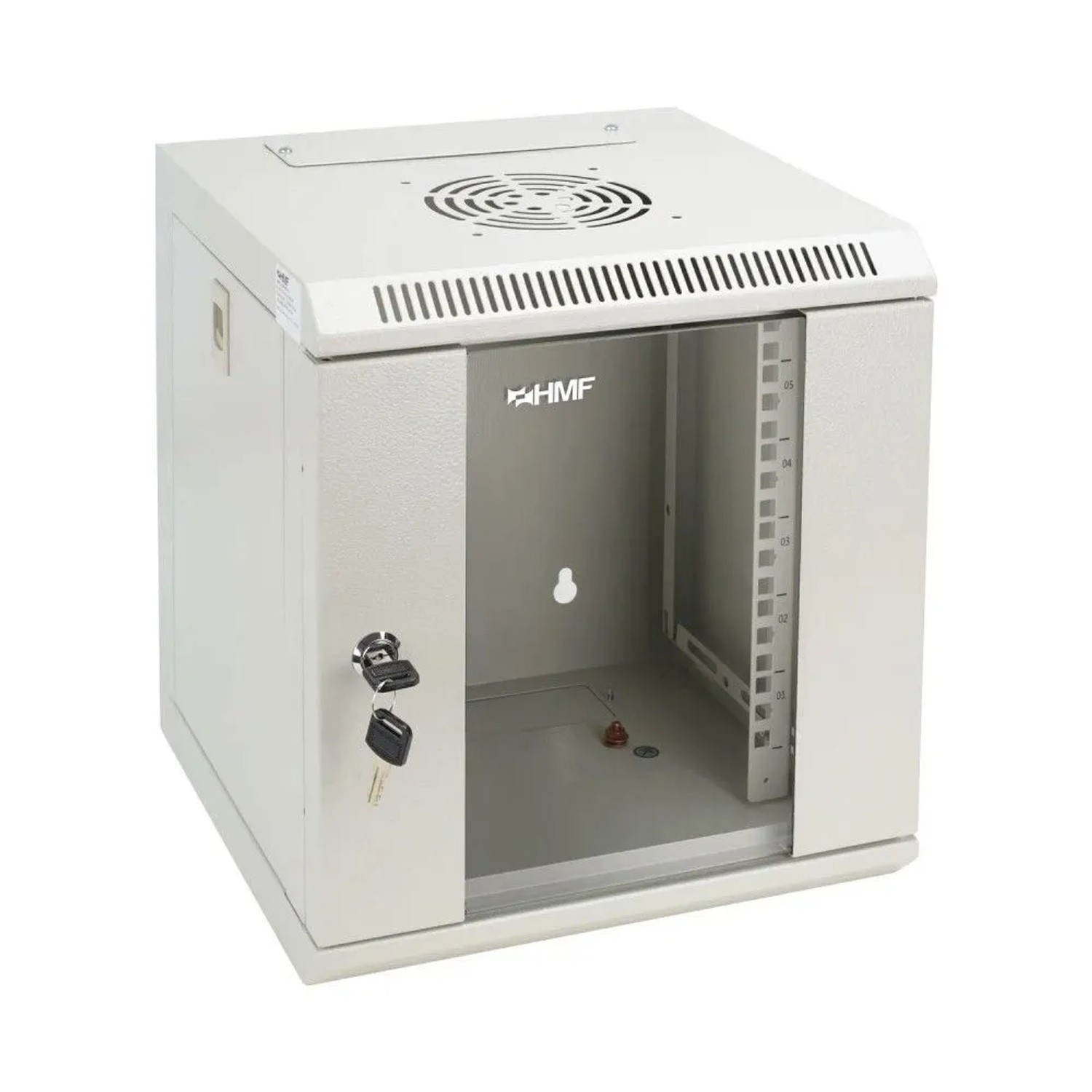 HMF 63306-07 Serverschrank Netzwerkschrank 6HE Wandgehäuse 10 Zoll Rack Lichtgrau