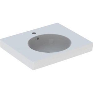 Geberit Preciosa II Waschbecken, 60 cm, mit Ablage und Hahnloch.