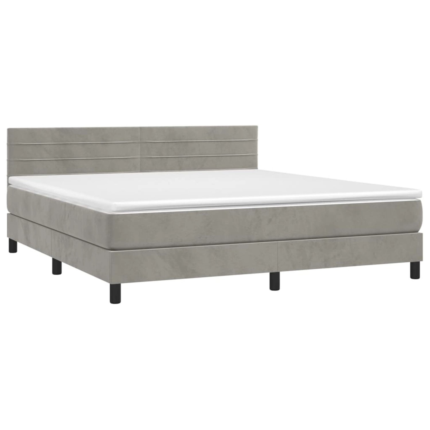 vidaXL Boxspringbett mit Matratze & LED Hellgrau 180x200 cm Samt 3134477 günstig online kaufen