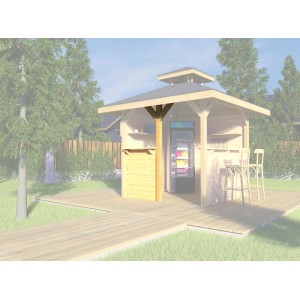 Bausatz Treseneingang Natur für Pavillon Gartenoase 651 Gr. 1 aus naturbelassenem Holz.