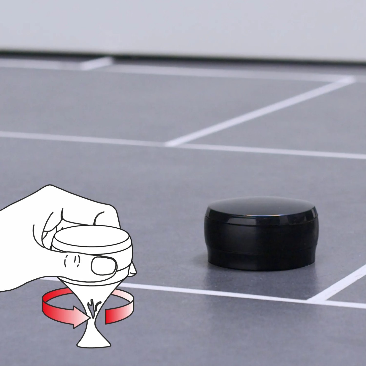 Wagner Bodentürstopper Black Deluxe, selbstklebend, schwarz, mit Drehbewegung entfernbar.