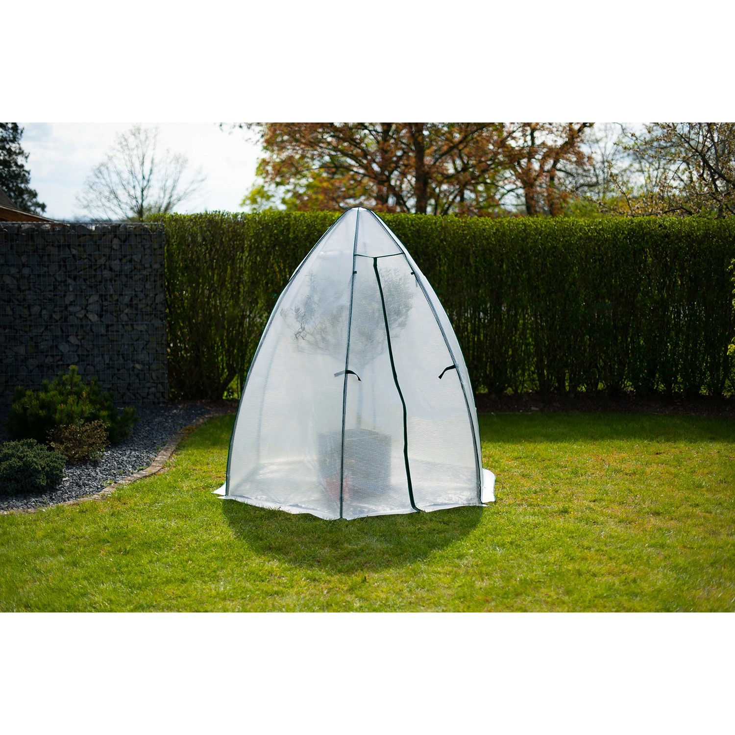 Westmann Überwinterungszelt Minze im Garten, Foliengewächshaus für Pflanzen.