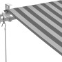 Gelenkarmmarkise Aventura 4x2,5m in Grau-Weiß gestreift, Sonnenschutz für Terrasse und Balkon.