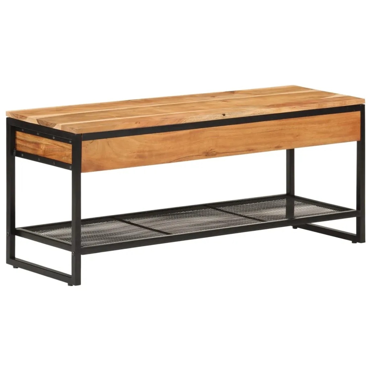 vidaXL Schuhbank 110x35x45 cm Massivholz Akazie und Eisen 372744_9
