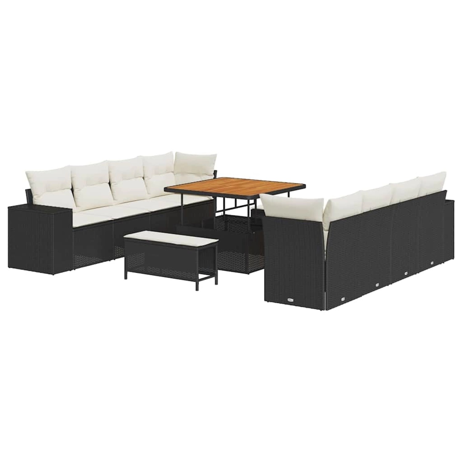 vidaXL Garten-Sofa-Set 11-Tlg Schwarz Poly Rattan 3361985 günstig online kaufen