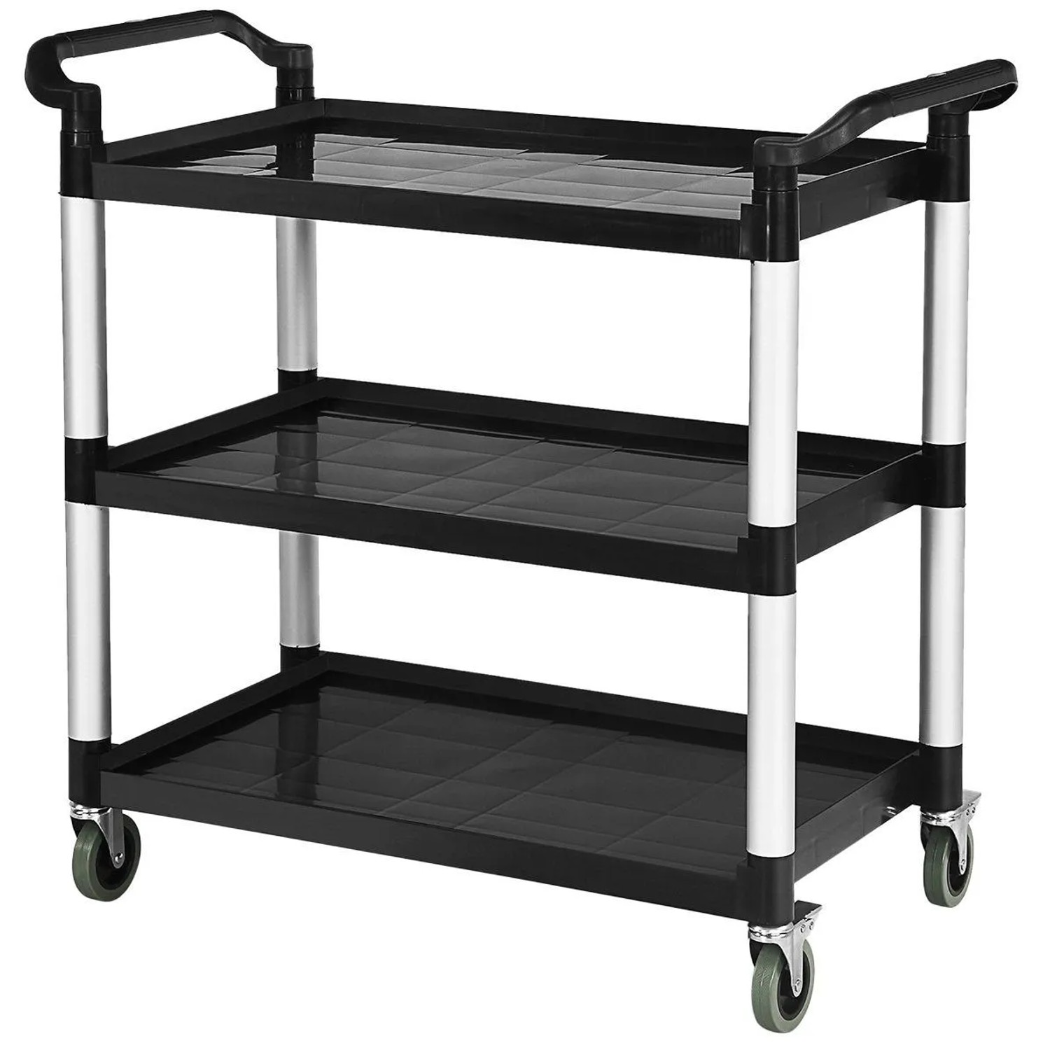 Costway 3 Stufiger Servierwagen Mehrzweckwagen Küchewagen Schwarz günstig online kaufen