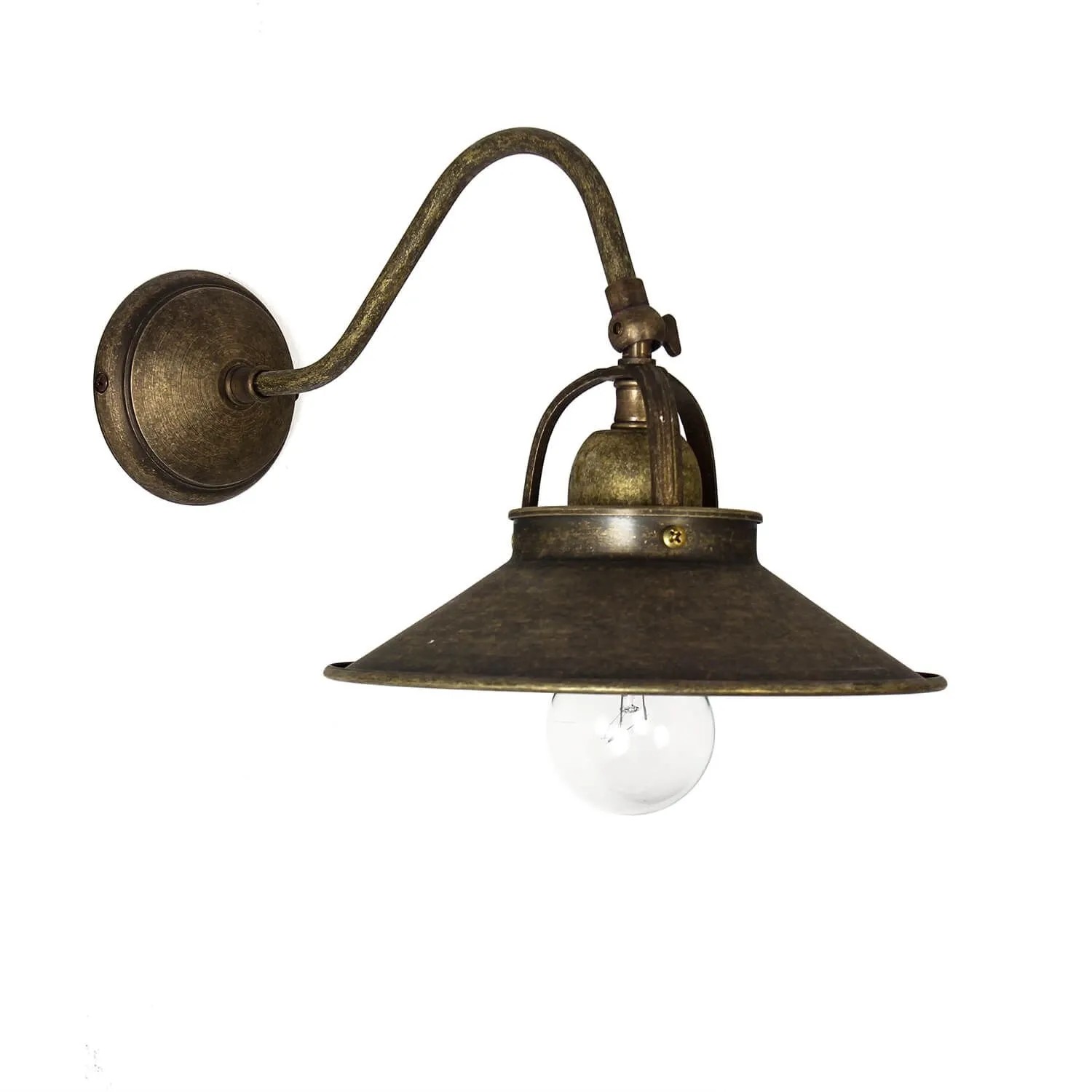 Licht-Erlebnisse Wandleuchte Messing 20,5 cm Hoch In Bronze Antik E27 Vintage