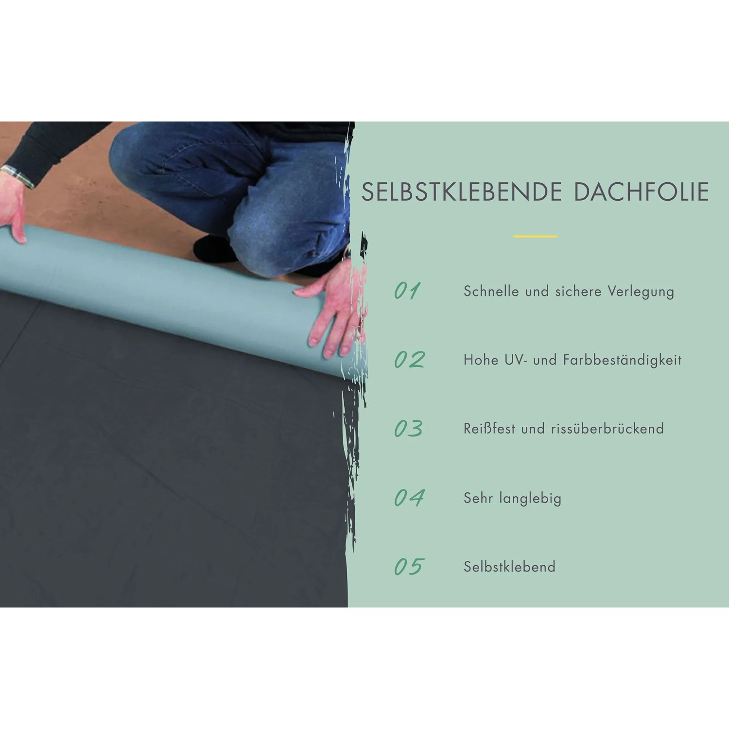 Karibu Dachfolie, selbstklebend, 5 m², Anthrazit. Rolle wird verlegt, Gartenhaus-Zubehör.