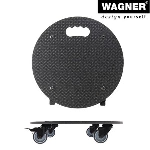 Wagner Pflanzenroller GH 0630, Ø 38cm, schwarz, mit Rollen und Griff für den einfachen Transport von Pflanzen.