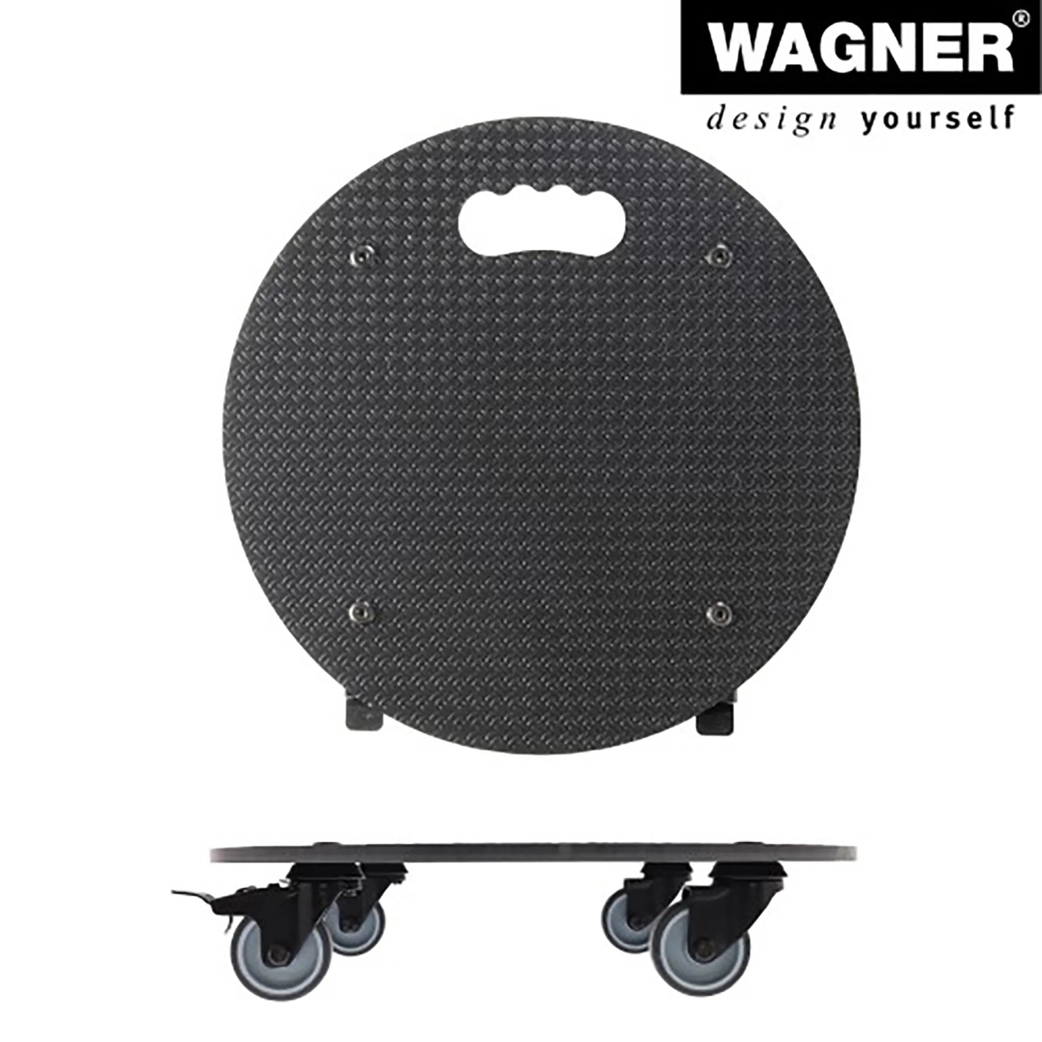 Wagner Pflanzenroller GH 0630, Ø 38cm, schwarz, mit Rollen und Griff für den einfachen Transport von Pflanzen.