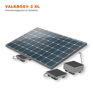 ValkBox 3 XL: Aufständerung für Balkonkraftwerk auf Flachdach oder Boden, mit Solarmodul.