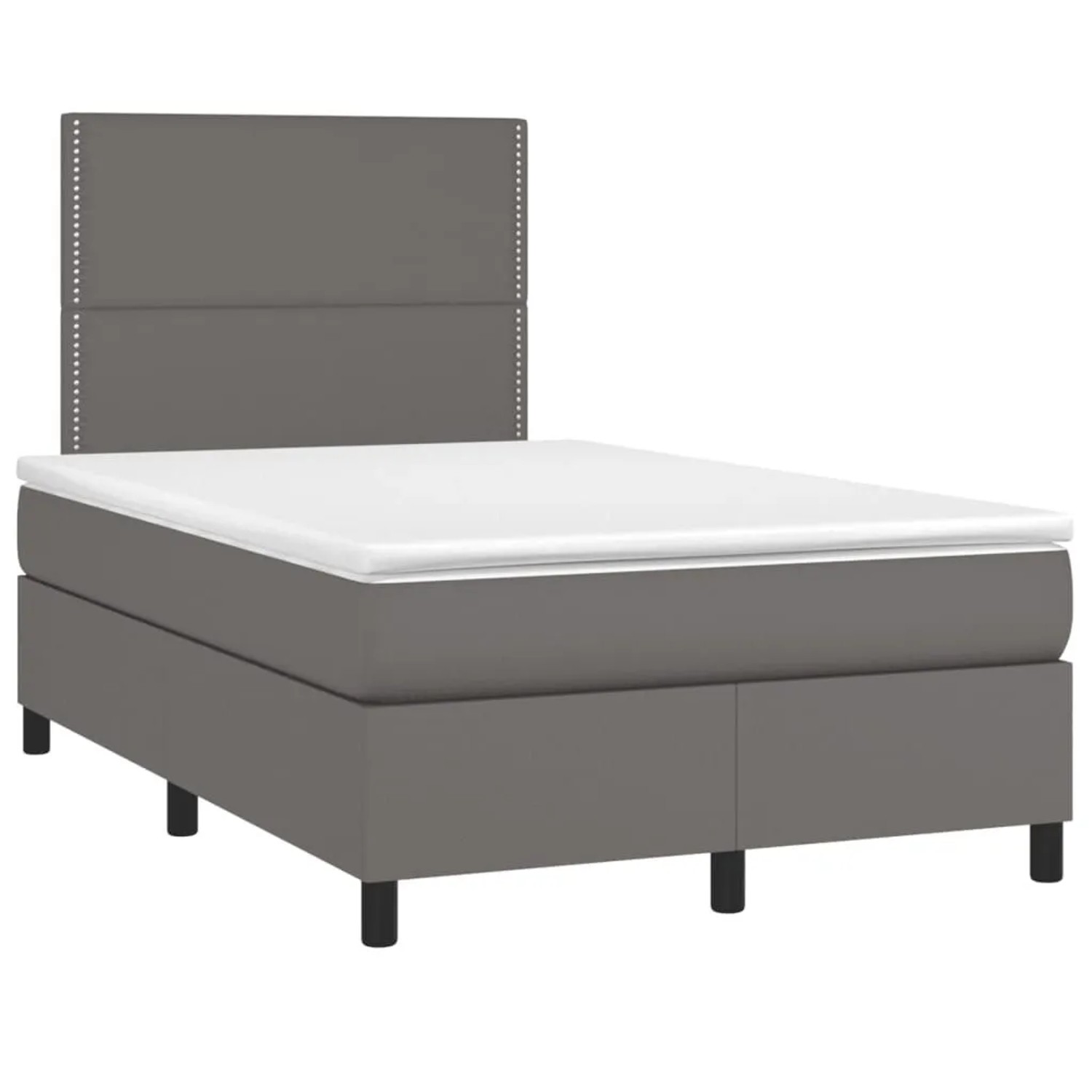 vidaXL Boxspringbett mit Matratze Grau 120x190 cm Kunstleder 3269975 günstig online kaufen
