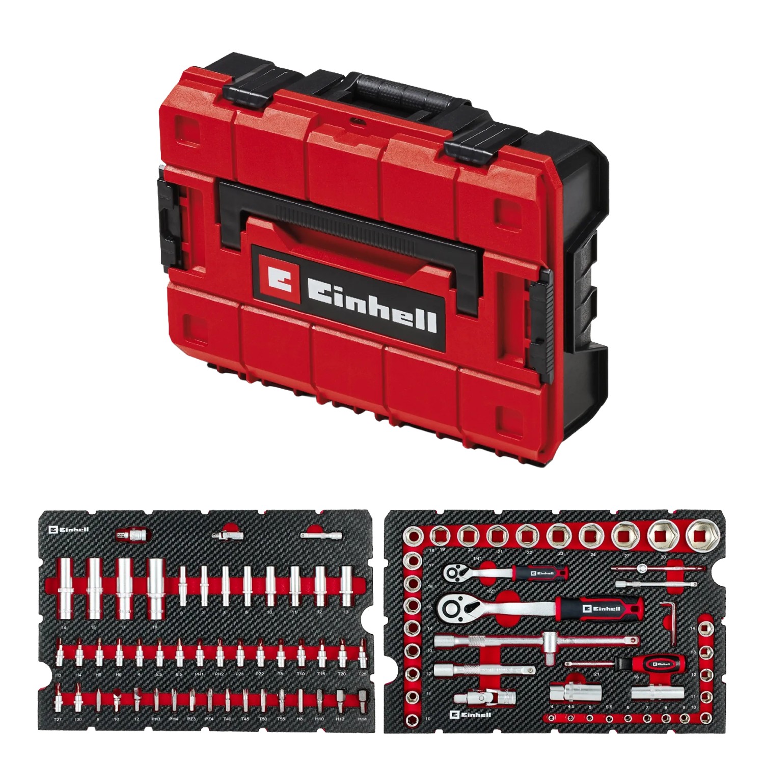 Einhell Werkzeugkoffer Werkstatt E-Case 92-teilig