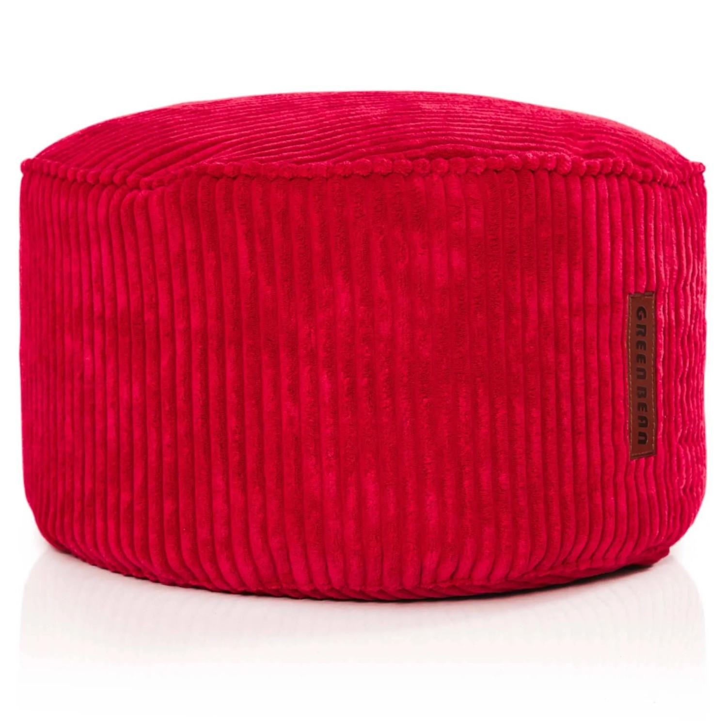 Green Bean Sitzpouf Pouf 45 x 25 cm Cord Waschbarer Bezug mit EPS-Perlen-Füllung Rot