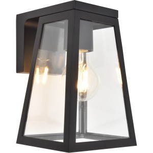 Lutec Fia LED Solar-Wandleuchte, anthrazitfarben, mit klarem Glas und E27 Leuchtmittel.