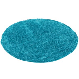 Pergamon Hochflor Langflor Teppich Aloha Türkis 120cm Rund