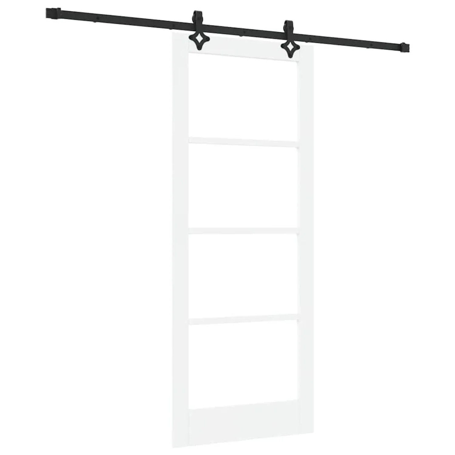 vidaXL Schiebetür Weiß 83 x 202 cm Massivholz Kiefer und Glas 3332306