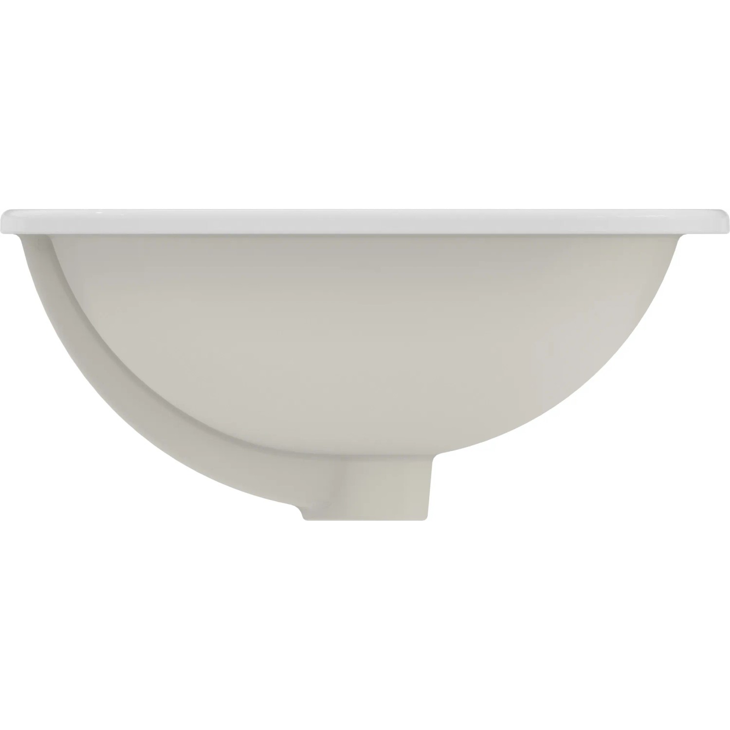 Weißer Ideal Standard Connect Unterbauwaschtisch (58x41 cm) ohne Hahnloch.