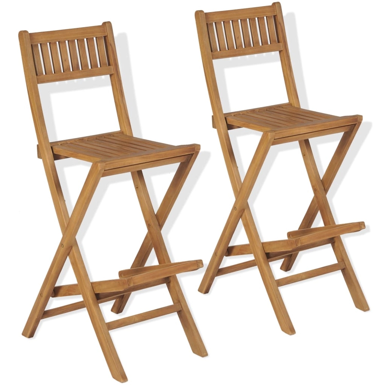 Klappbare Garten-barhocker 2 Stk. Massivholz Teak günstig online kaufen