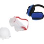 LUX Sicherheits-Set, 3-teilig: Brille, Gehörschutz, FFP1 Maske für optimalen Schutz.