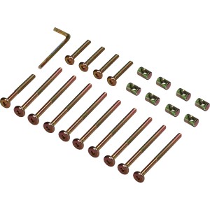 Montage-Set für Morenci Loungesessel: Schrauben, Muttern und Inbusschlüssel.