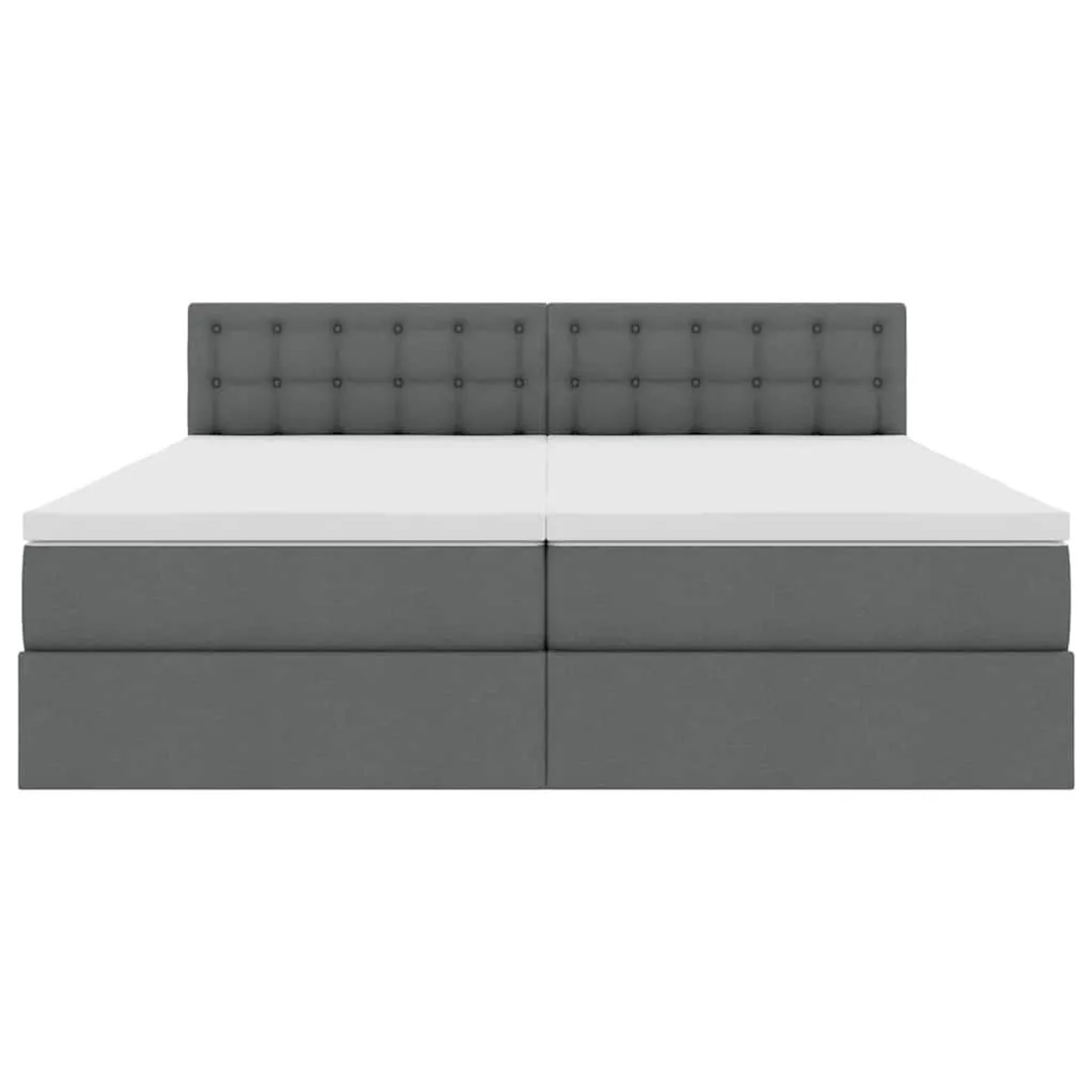 vidaXL Bett mit LED-Lichtleisten Dunkelgrau 200 x 200 cm Stoff 3371592_12