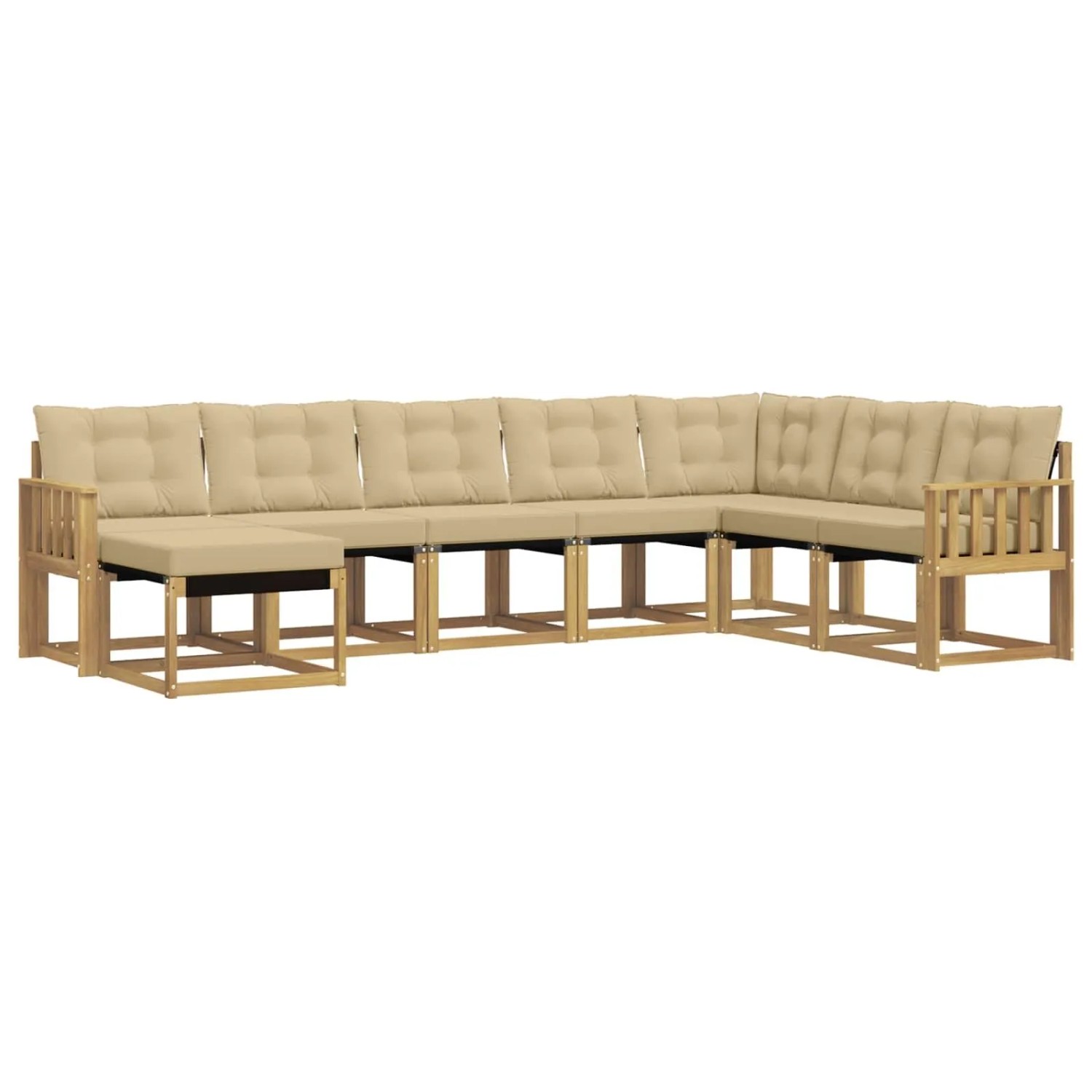 vidaXL Outdoor-Sofagarnitur mit Kissen 8-Tlg Weiß und Beige 3389763