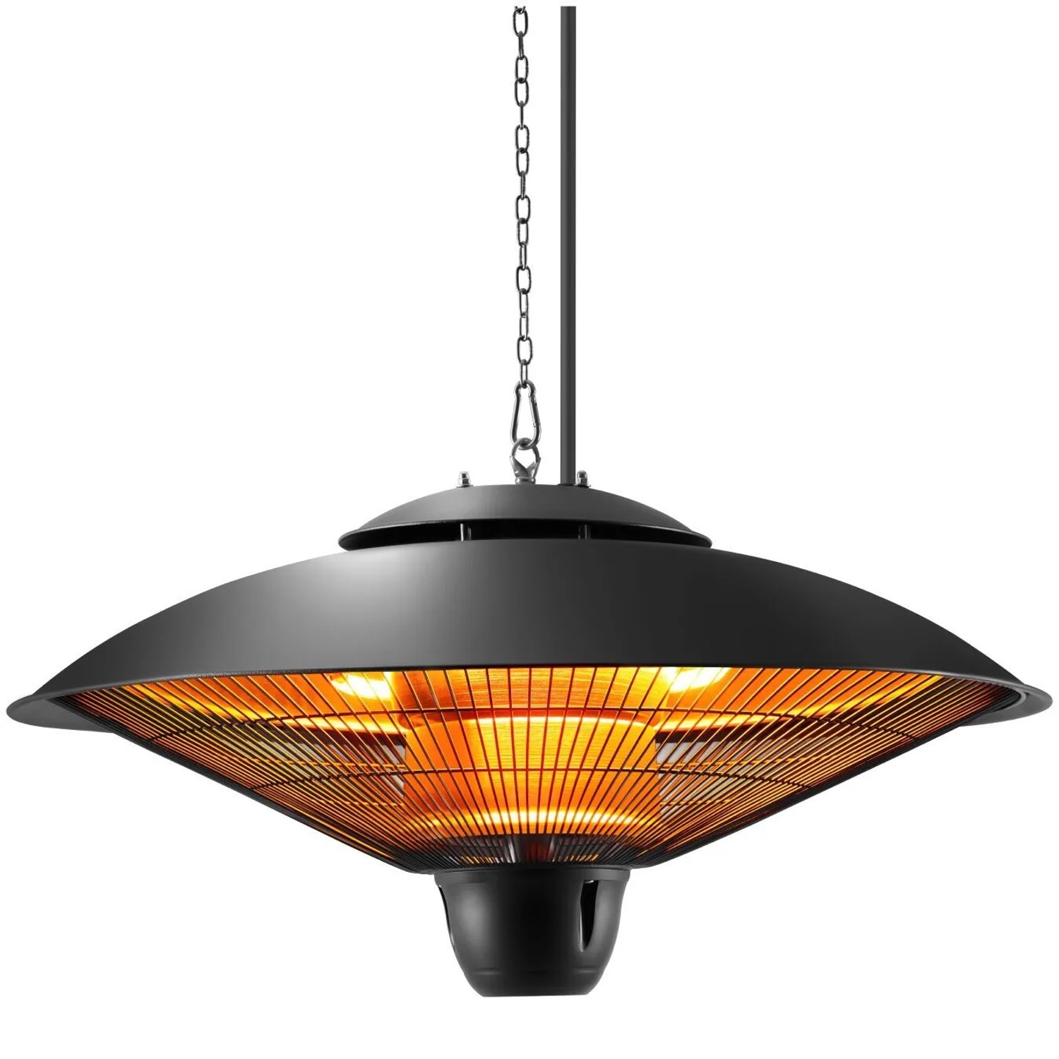 Tectake Infrarotheizstrahler Solaris Orbit 2 Leistungsstufen  1250 und 2500 W Hoher Wirkungsgrad  Keine Luftzirkulation  58 x 58 x 32 cm Schwarz