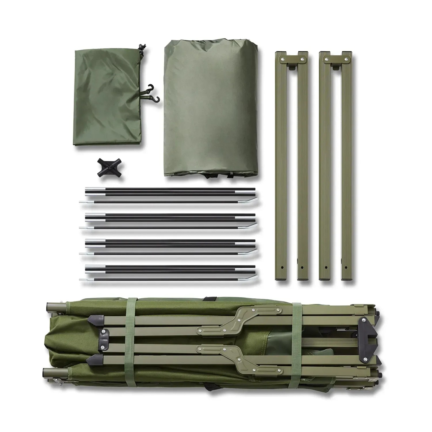 SoBuy 3in1 Campingzelt in Grün, zerlegt. Ideal für Outdoor-Abenteuer und Campingausflüge.