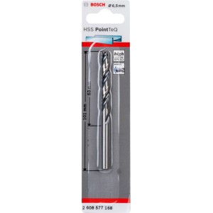 Bosch HSS-Spiralbohrer PointTeQ, 6,5 mm, in Verpackung. Geeignet für Bohrersets.