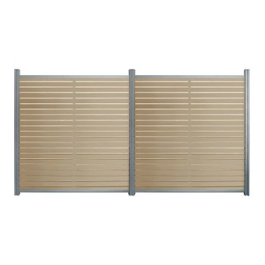 Home Deluxe WPC-Sichtschutzzaun Alira 2 Elemente 185 cm x 355 cm Teak