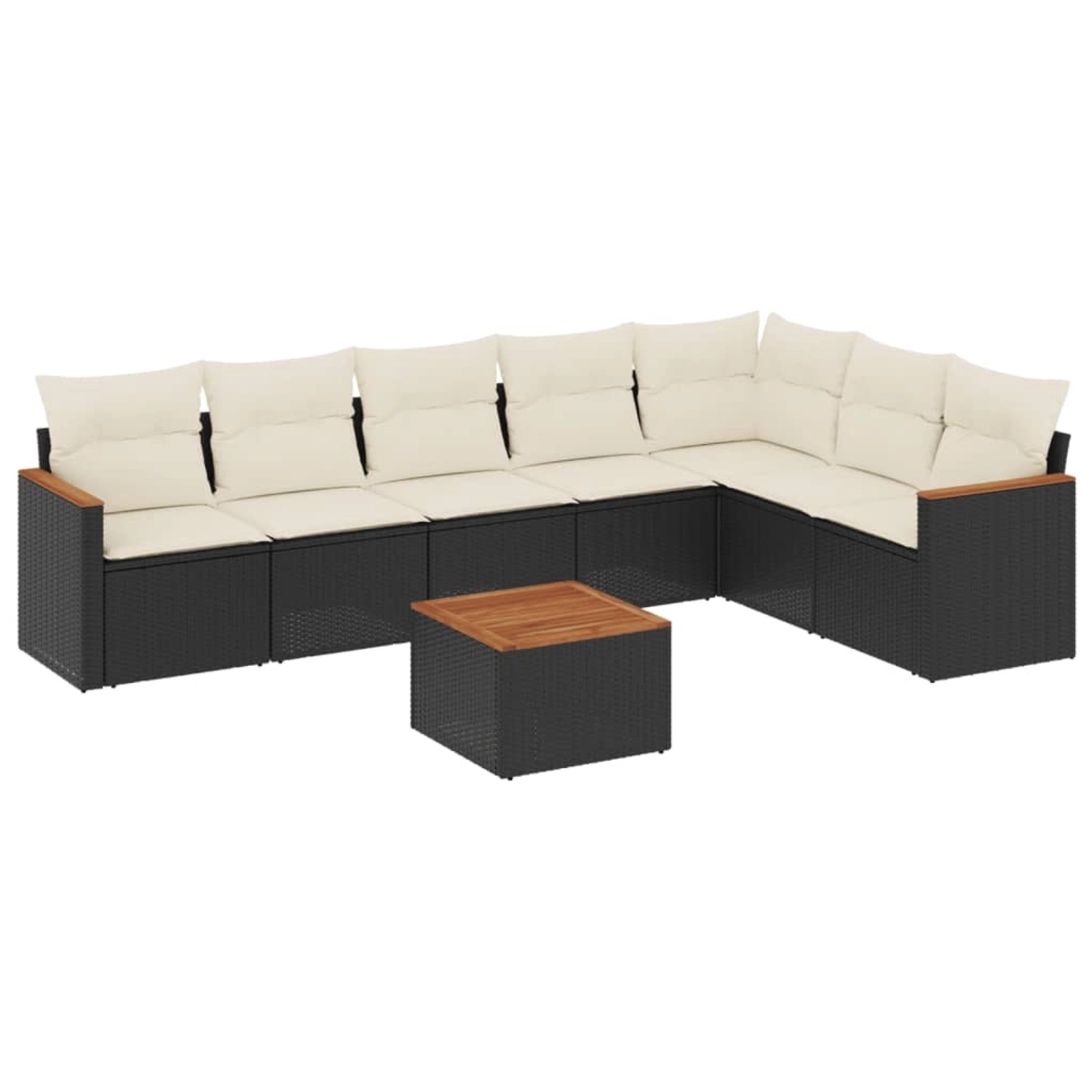 vidaXL 8-Tlg Garten-Sofagarnitur mit Kissen Schwarz Poly Rattan 3226035 günstig online kaufen