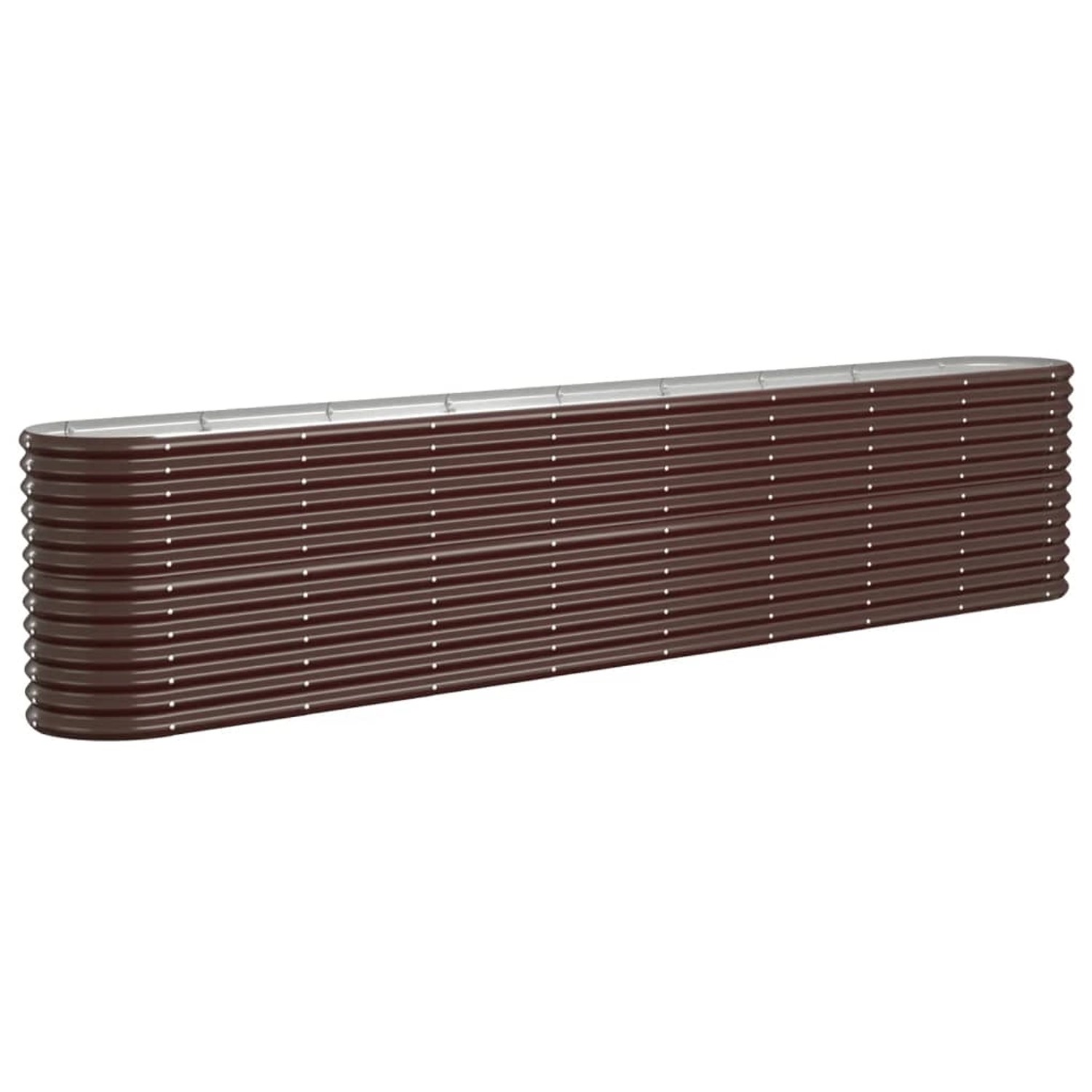 furnicato Hochbeet Pulverbeschichteter Stahl 332x40x68 cm Braun