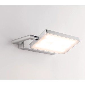 Moderne LED-Wandleuchte Book von Luce Design, 1-flammig, silberfarben, 15x22,5 cm.