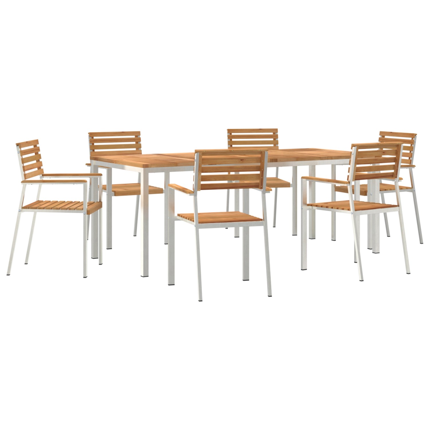 vidaXL 7-Teiliges Gartentischset aus Massivem Holz Teak 3334787 günstig online kaufen